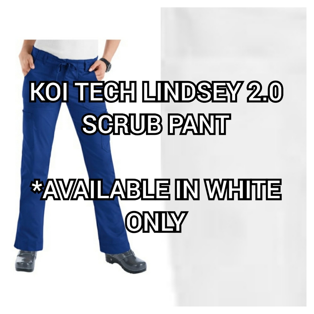NWT WHITE/ROYAL BLUE PETITE KOI TECH LINDSEY PANT